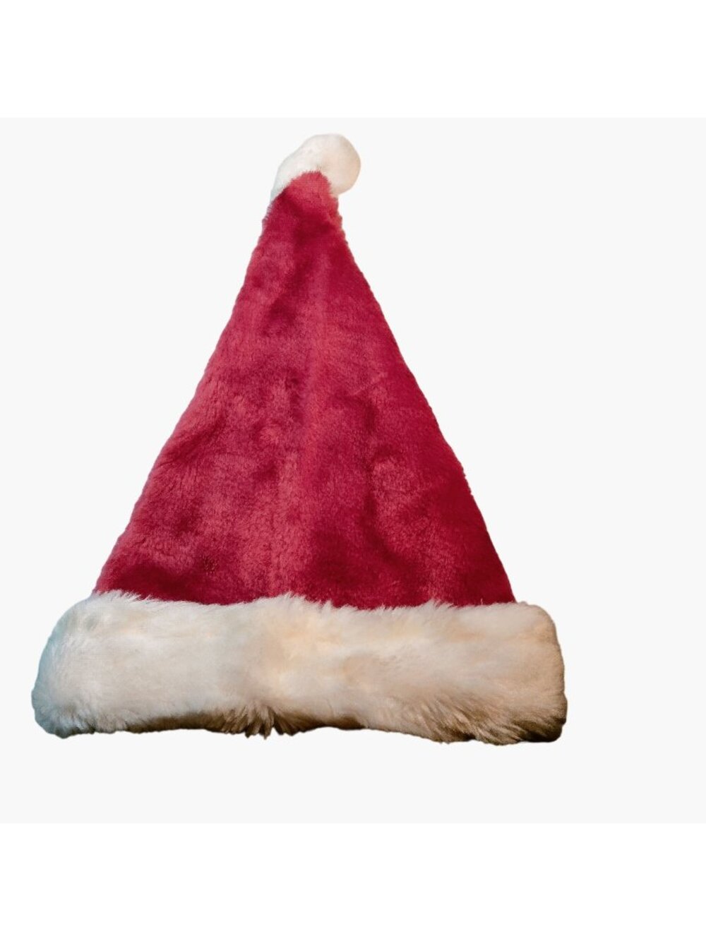 Santa Hat Red White Plush Child Faux Fur Trim Christmas Costume